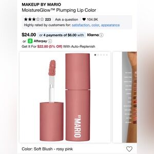 MAKEUP BY MARIO MOISTUREGLOW PLUMPING LIP COLOR - Color: Soft Blush